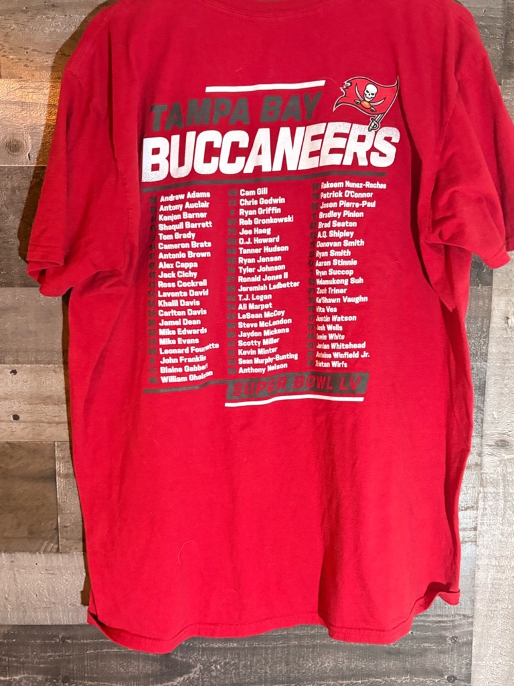 Tampa Bay Buccaneers Red Team Roster Tee